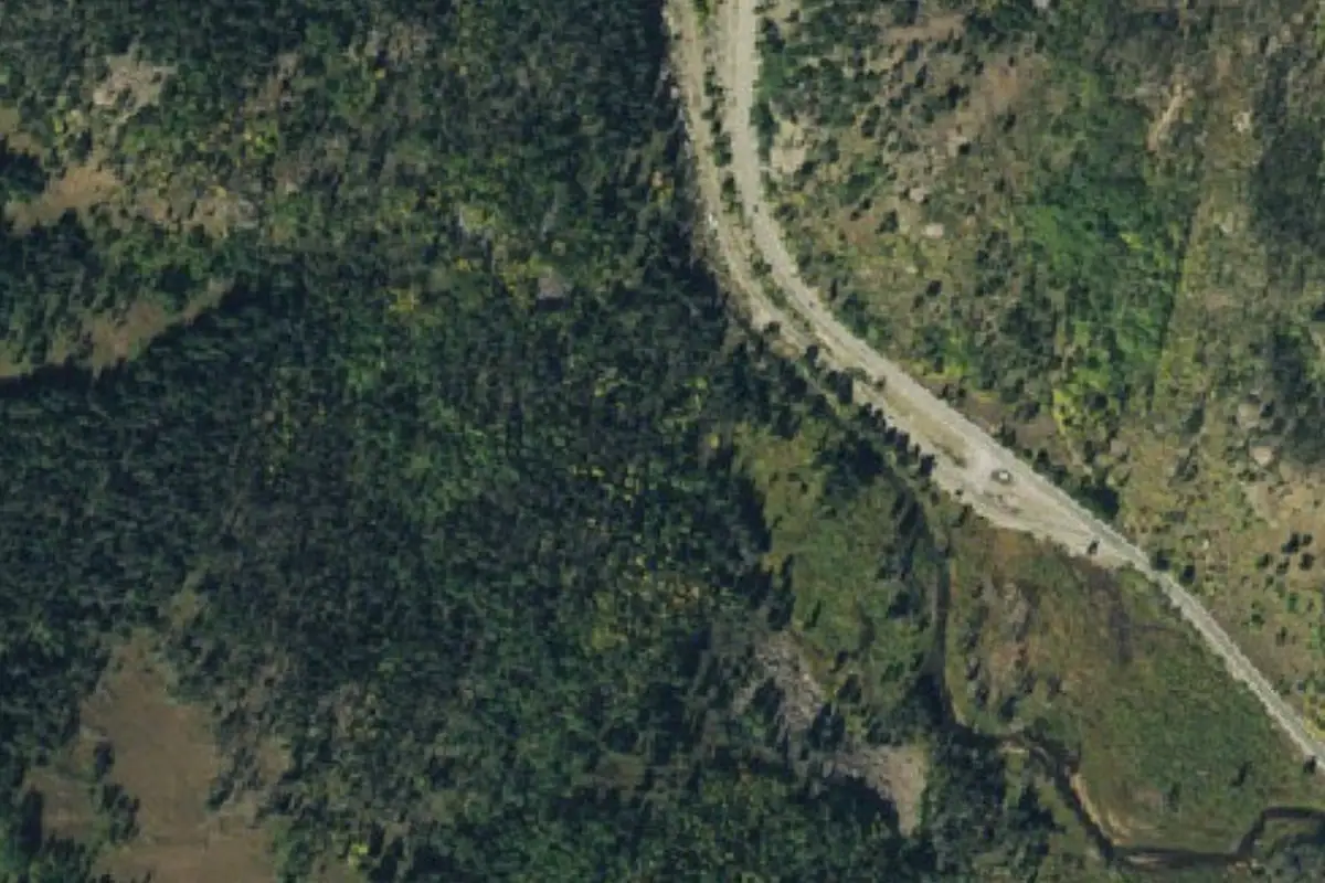 Foto aérea de la zona de The Whatchamacallit Boulder