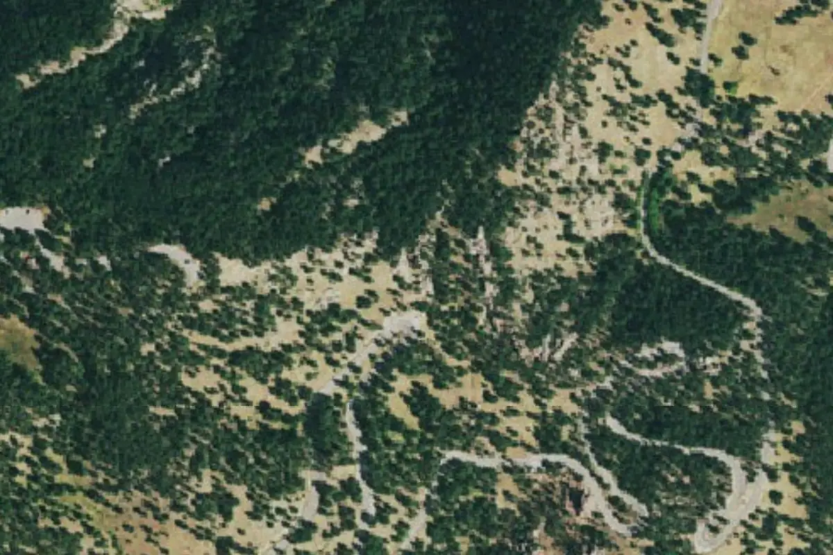 Foto aérea de la zona de Tombstone Spire
