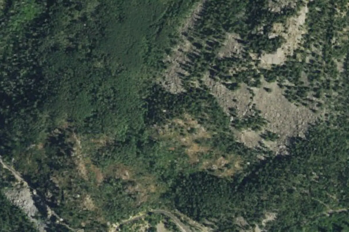 Aerial photo of the Watchtower Crag area