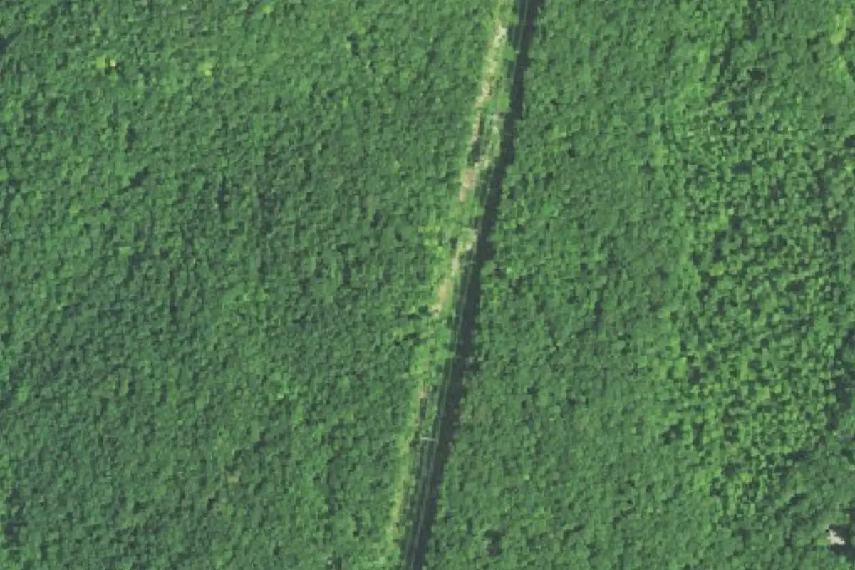 Foto aérea de la zona de Slip-n-Slide Ridge
