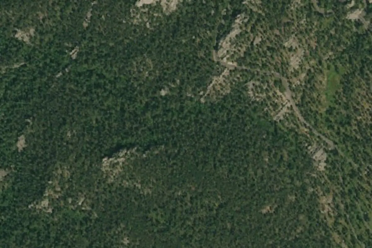 Aerial photo of the Elysium Bouldering area