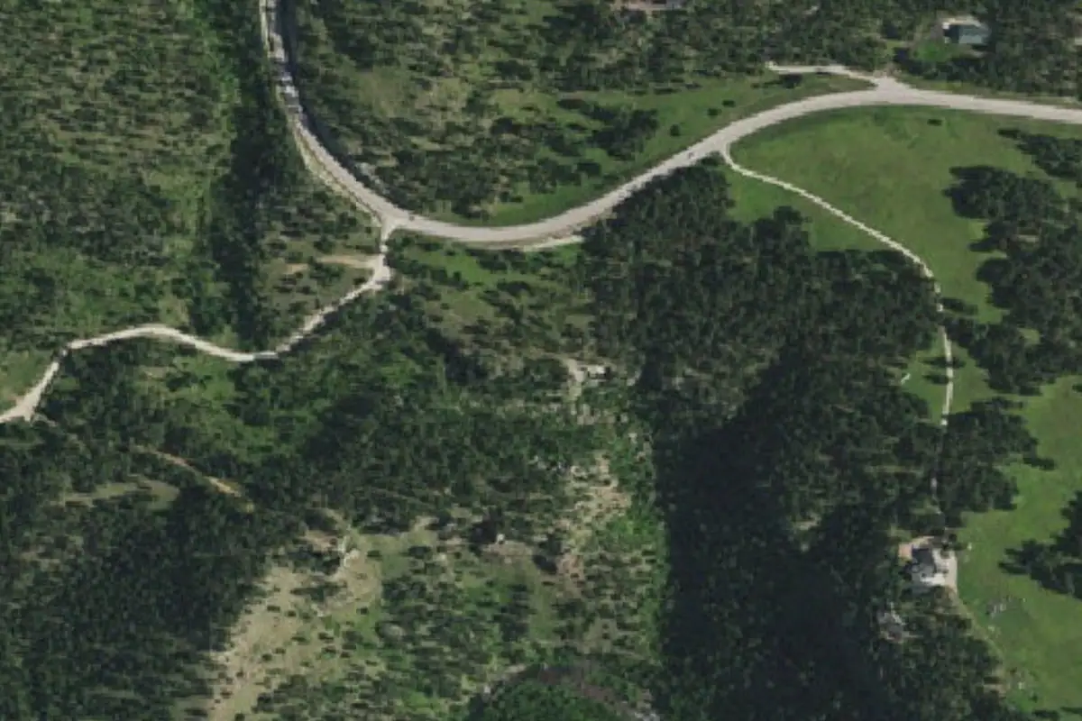 Aerial photo of the Falling Rock area