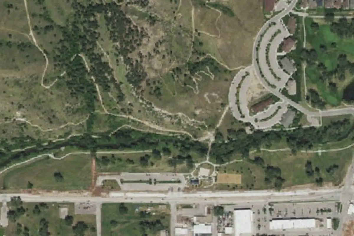 Foto aérea de la zona de Meat Packing Plant