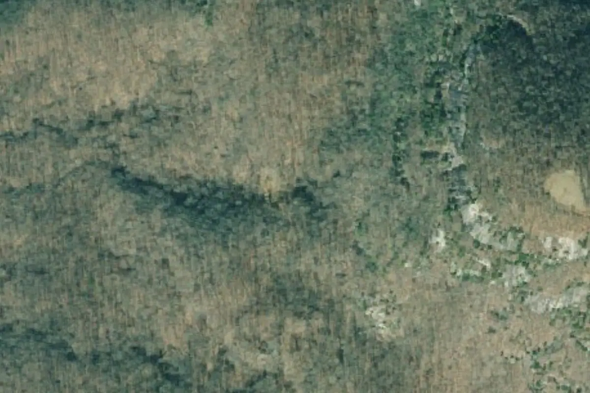 Foto aérea de la zona de Helipad Boulders