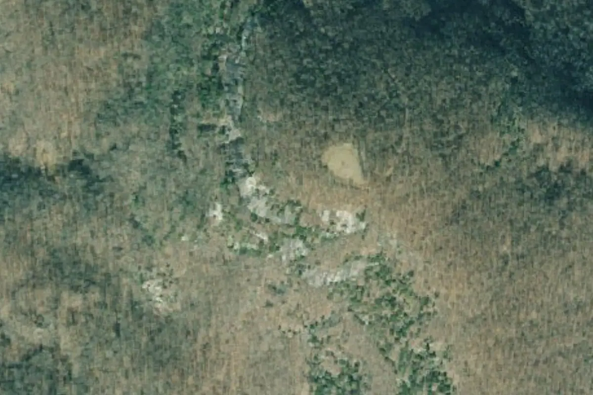Foto aérea de la zona de Mid-Trail Boulders