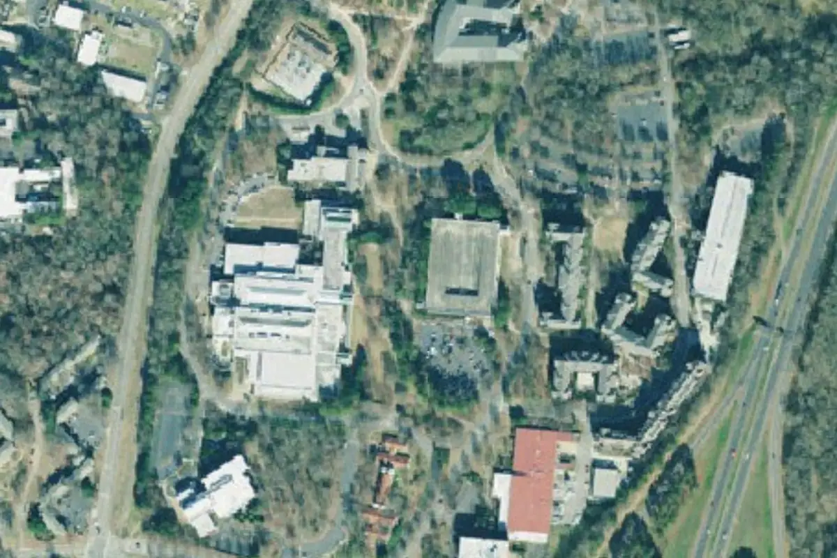 Aerial photo of the UGA East Campus area