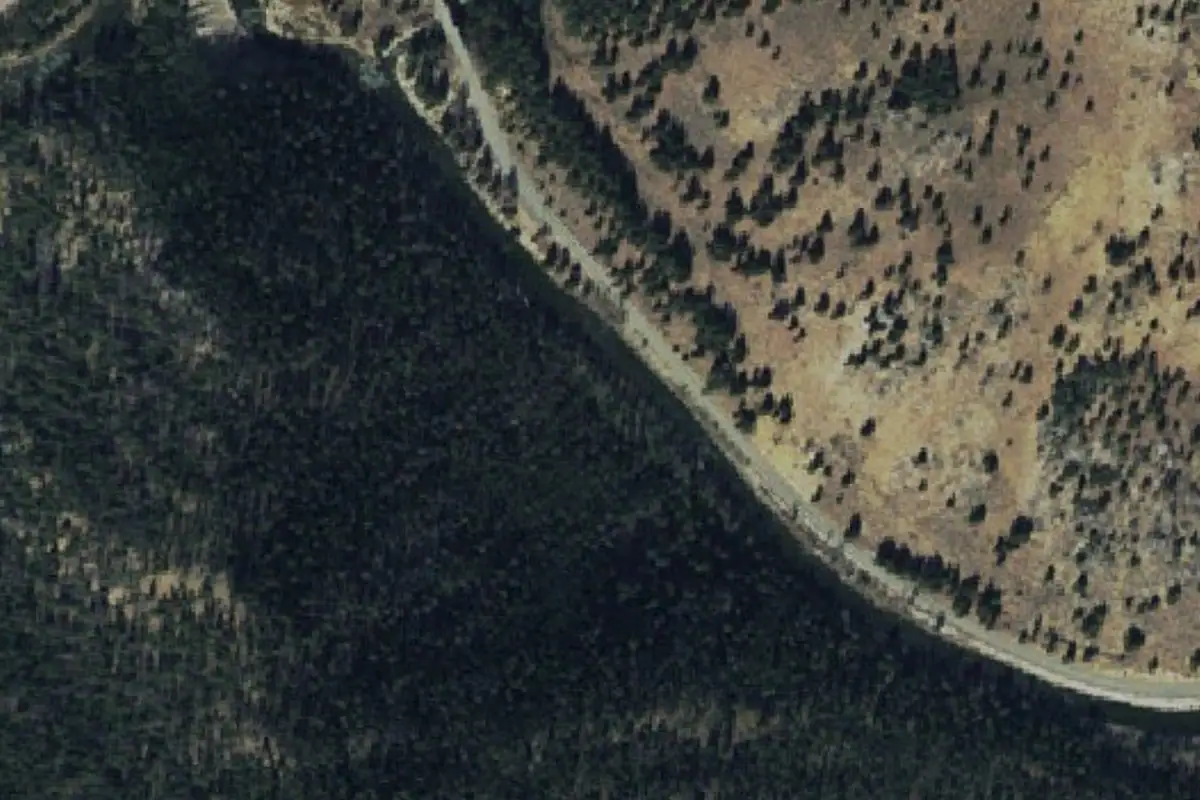 Aerial photo of the Below the dam buttress area