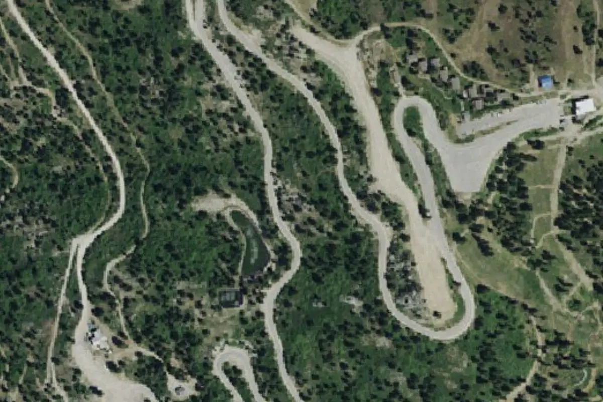 Aerial photo of the Bogus Boulders area