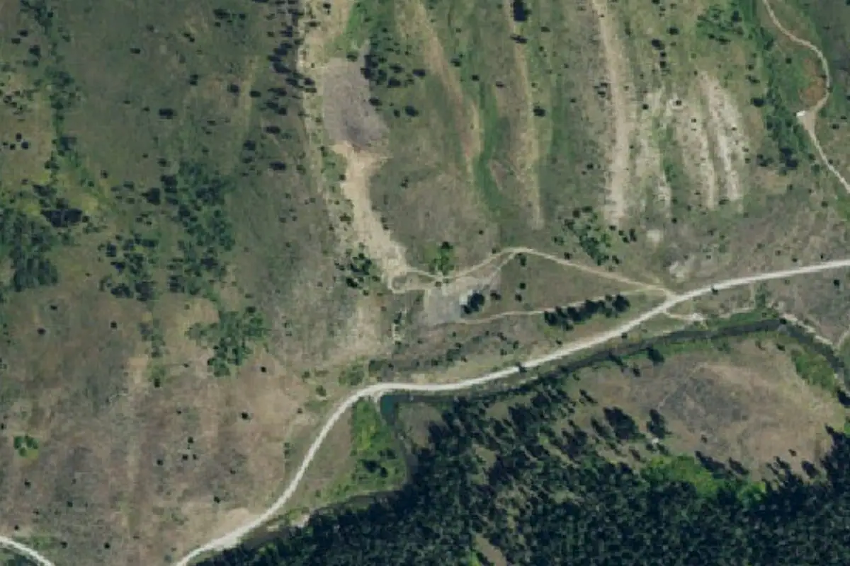Foto aérea de la zona de Palisades Quarry Ridge