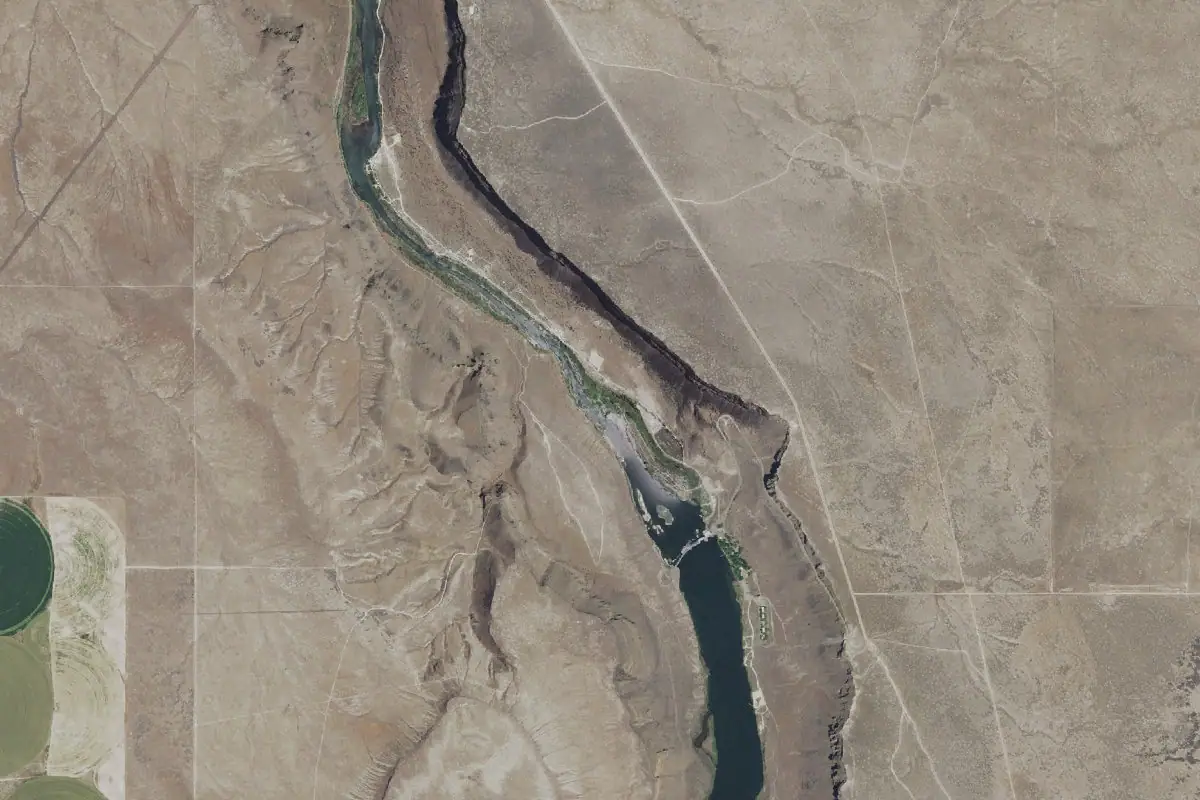 Aerial photo of the Swan Falls area