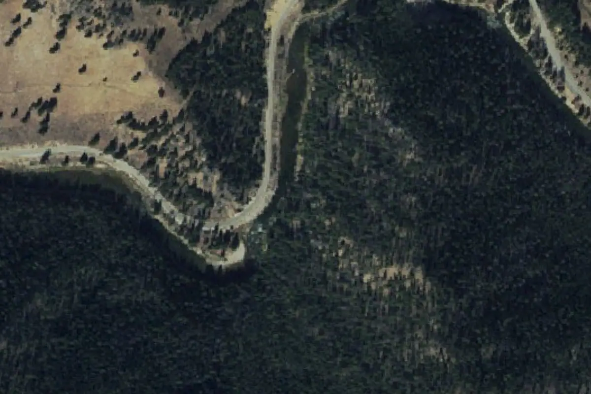 Aerial photo of the The dam buttress area