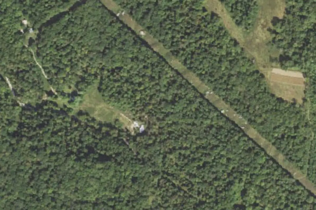 Aerial photo of the A: House Boulders area