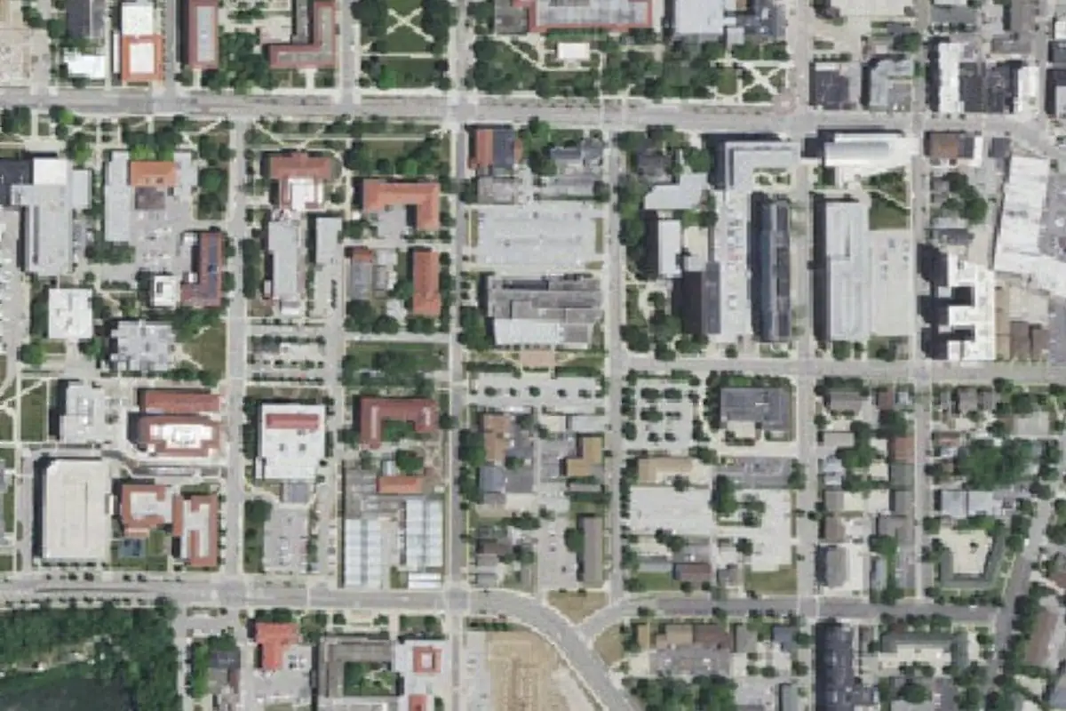 Foto aérea de la zona de Pao Hall Area