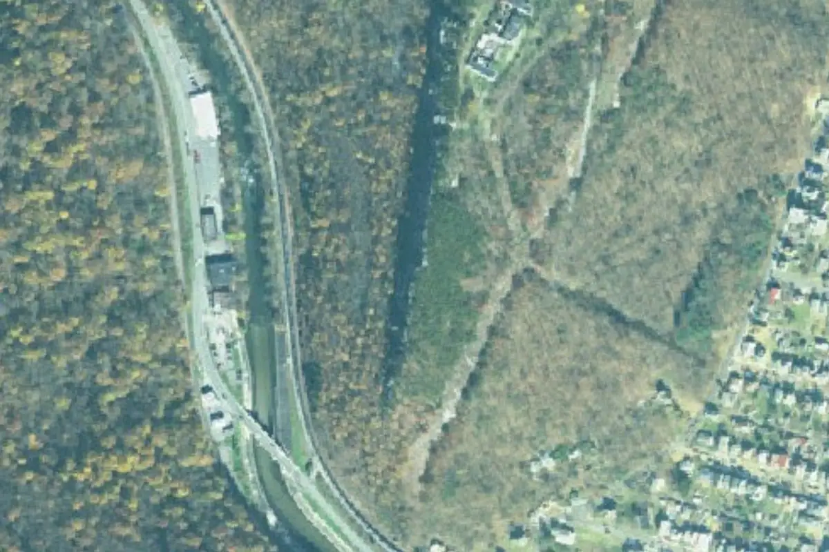 Aerial photo of the Jim Pick Wall area