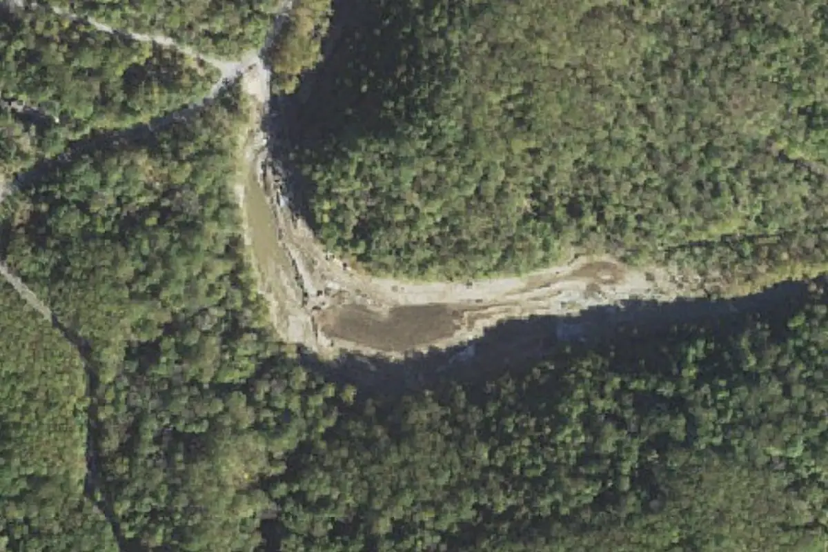 Aerial photo of the The Painted Wall area