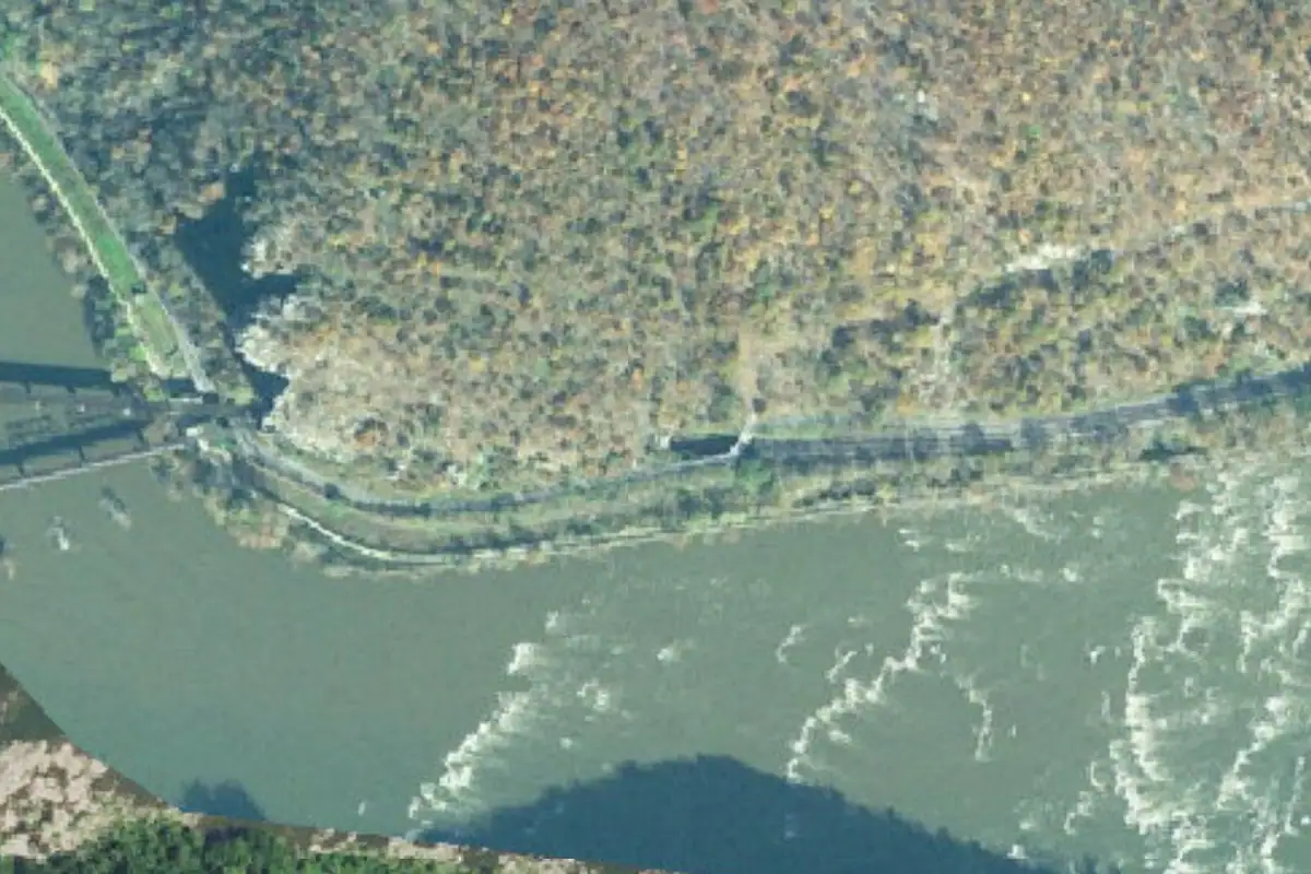 Aerial photo of the Underground Railroad area