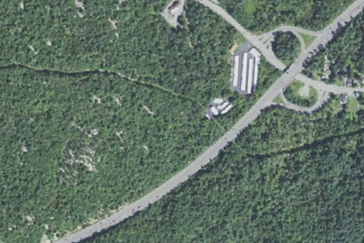 Aerial photo of the Hidden in Plain Sight Boulders area