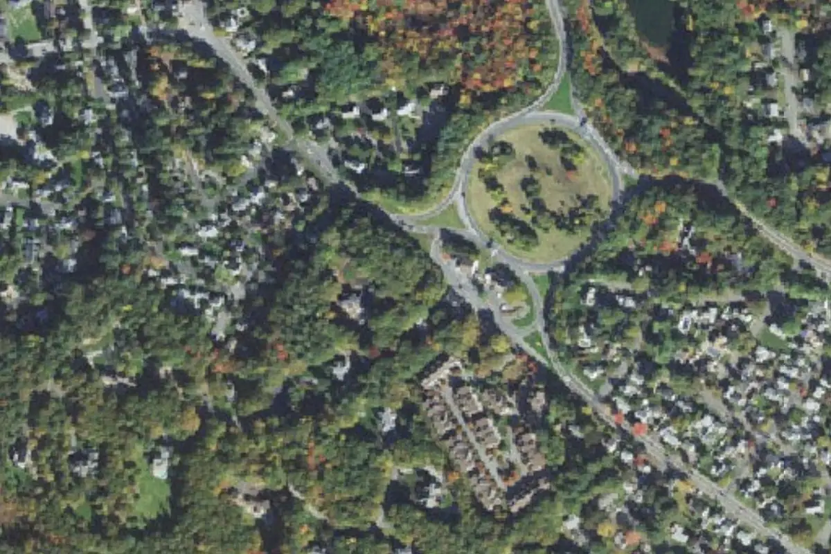Aerial photo of the Rotary Boulders area