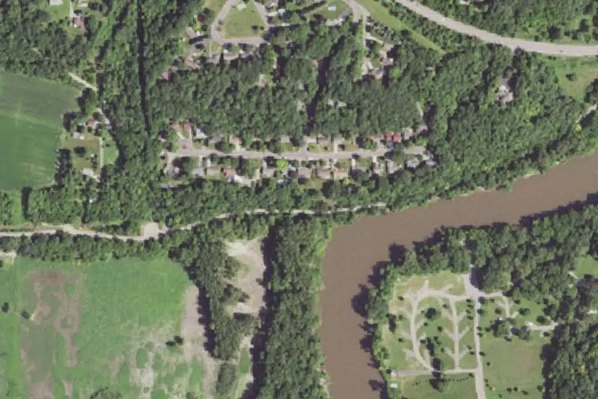Foto aérea de la zona de Judson Bottom Road