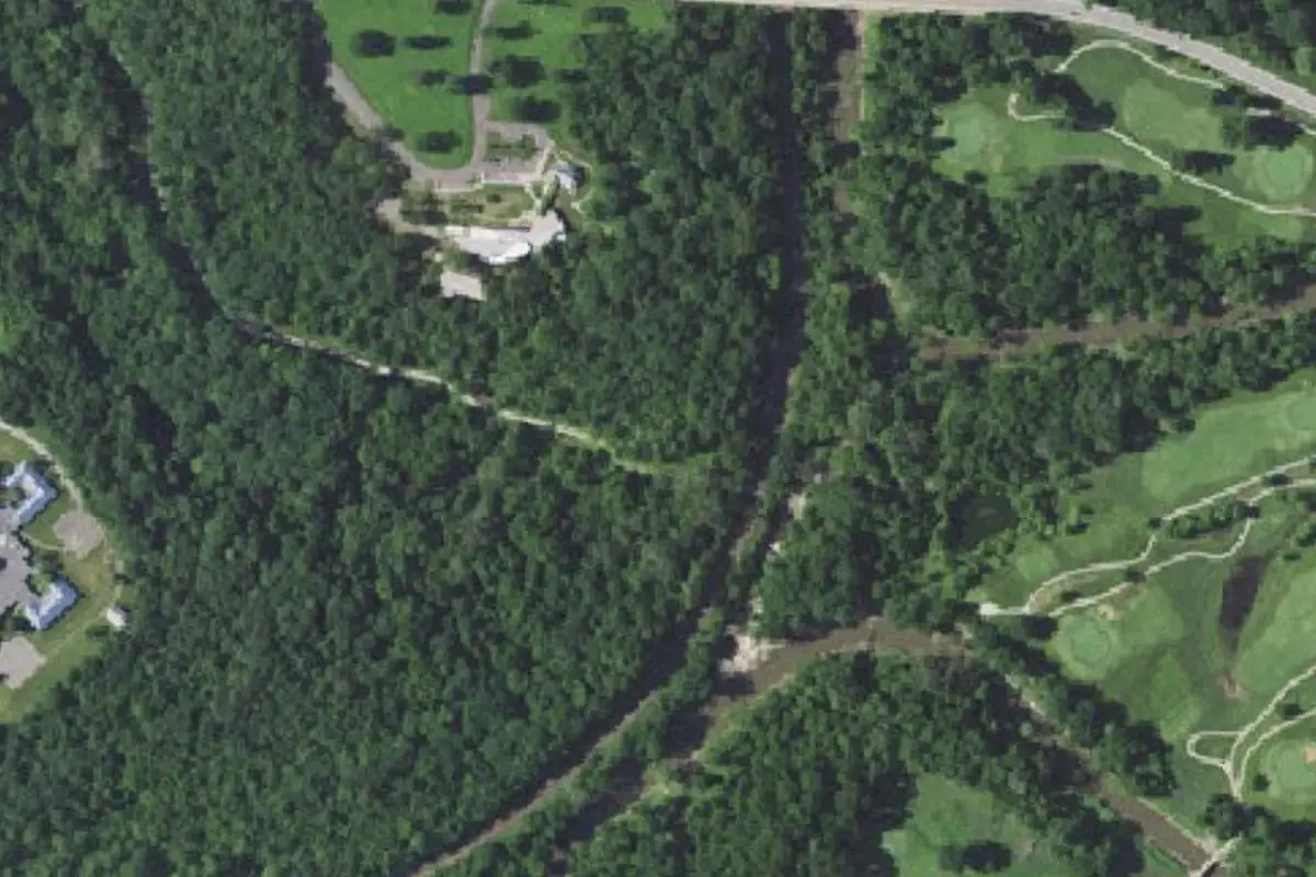 Aerial photo of the Fox Hollow Trail area