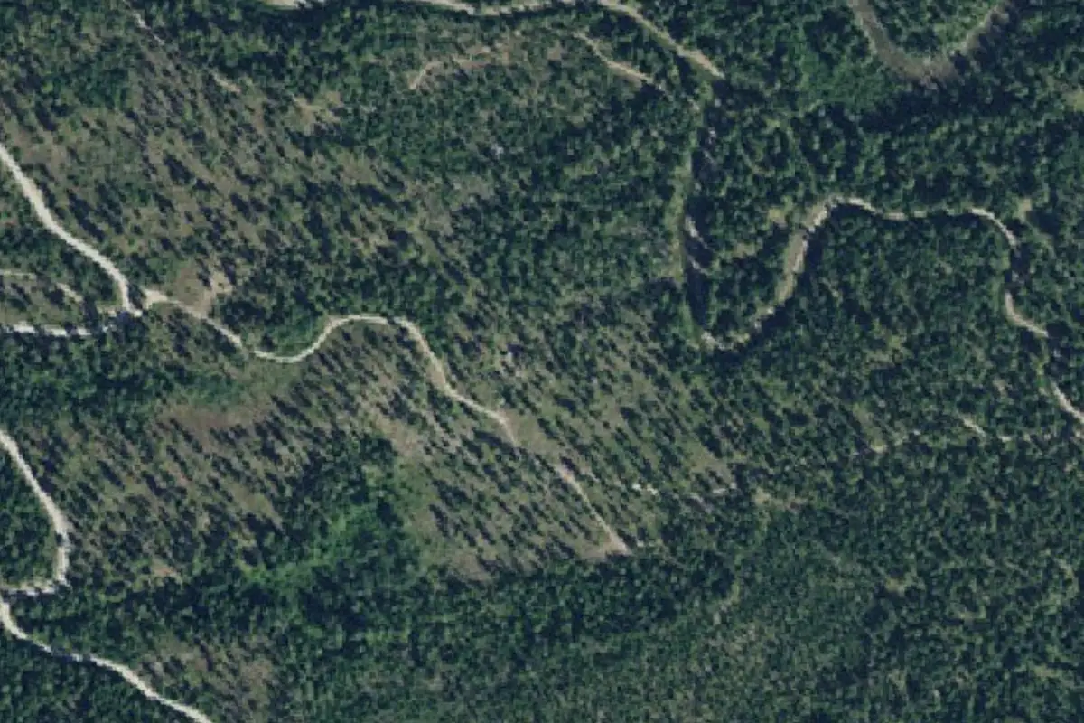 Foto aérea de la zona de Mother Lode Boulders