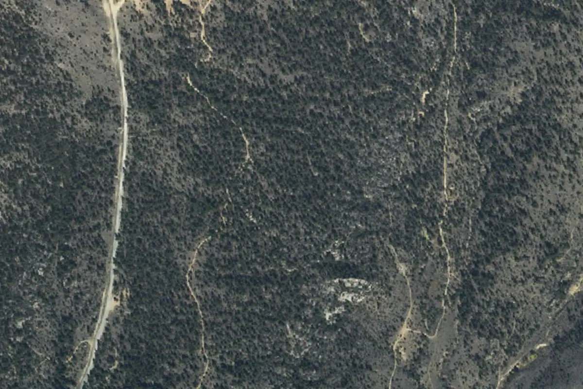 Aerial photo of the The Trailer Boulders area