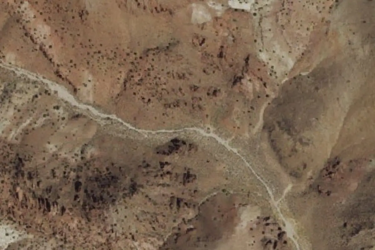 Aerial photo of the Pot Belly Boulders area