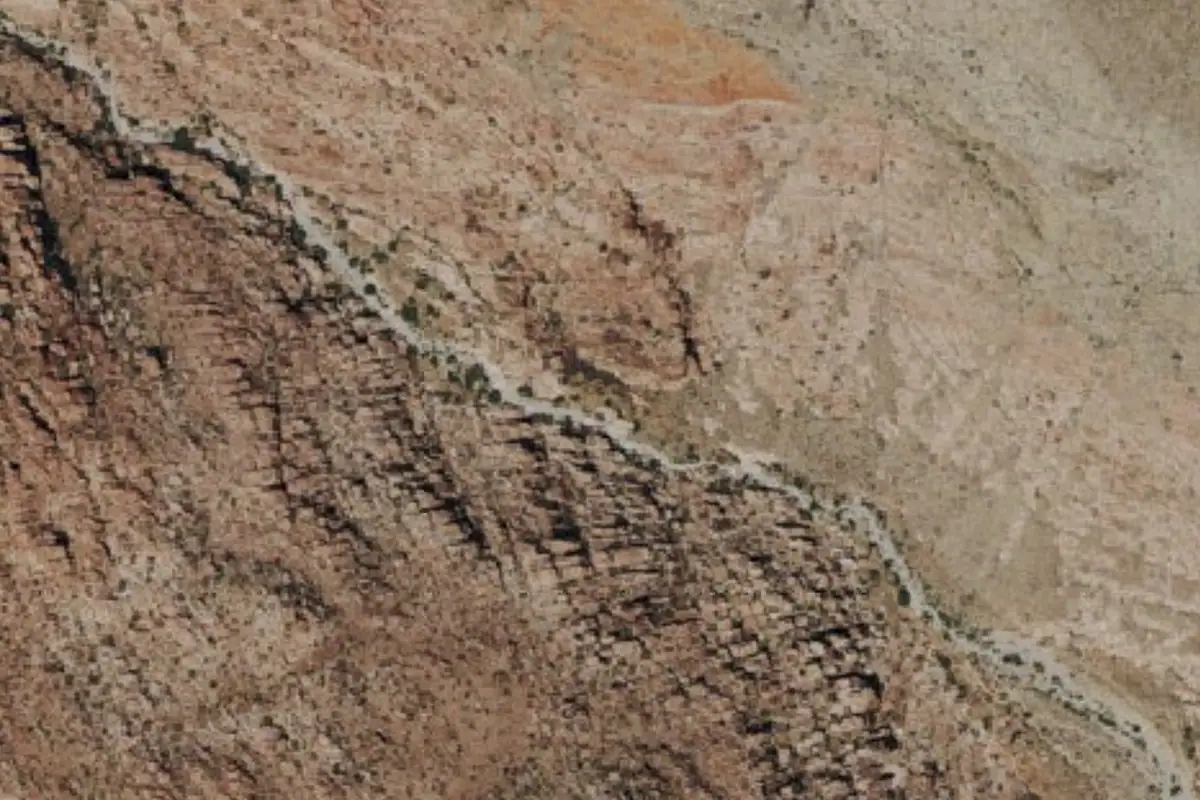 Foto aérea de la zona de Swirly Cliff Boulders