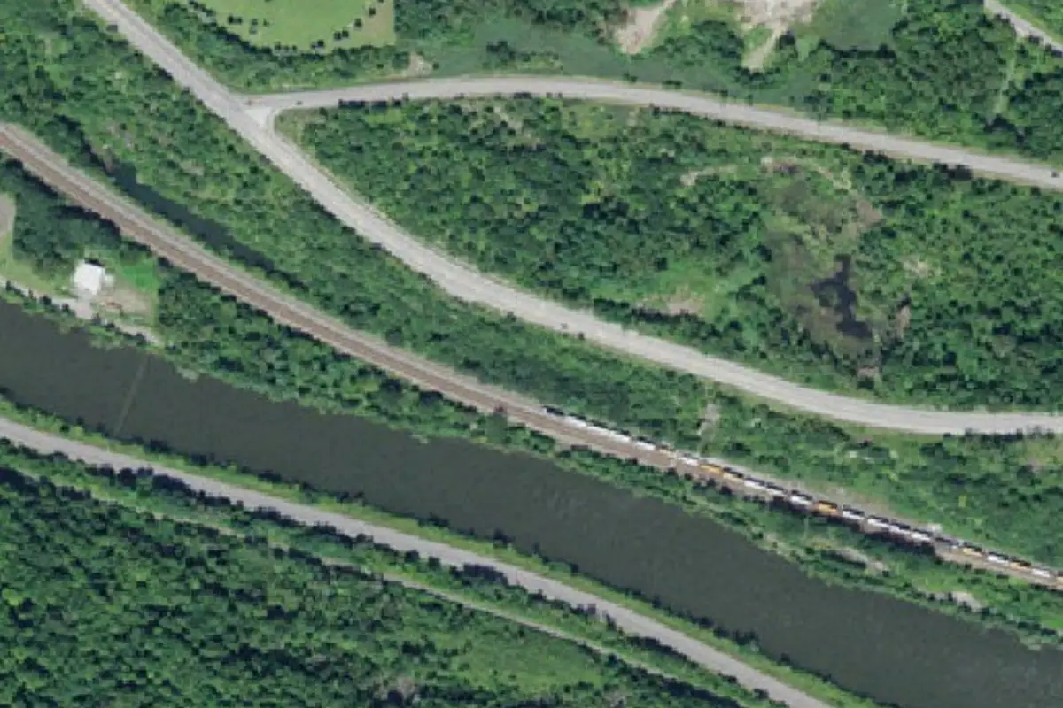 Aerial photo of the Recycle Rock area