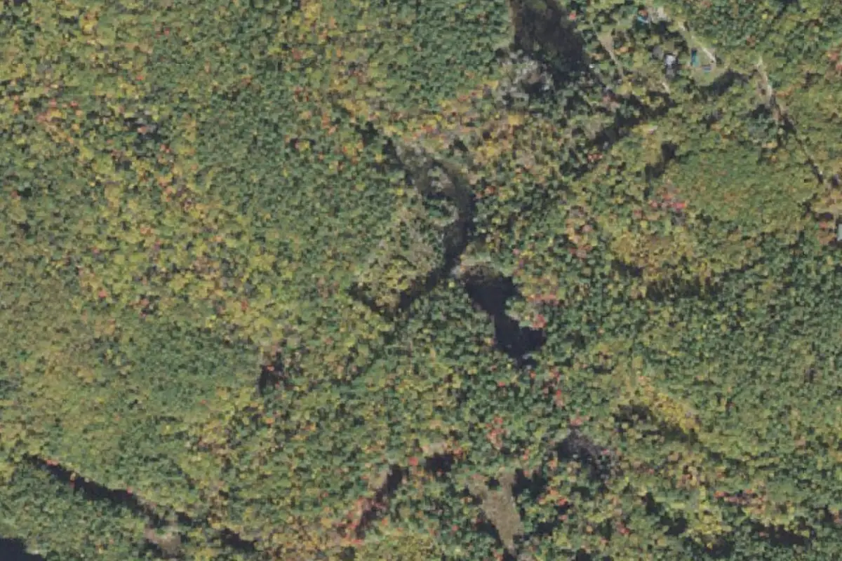 Aerial photo of the Fire Road Boulders area