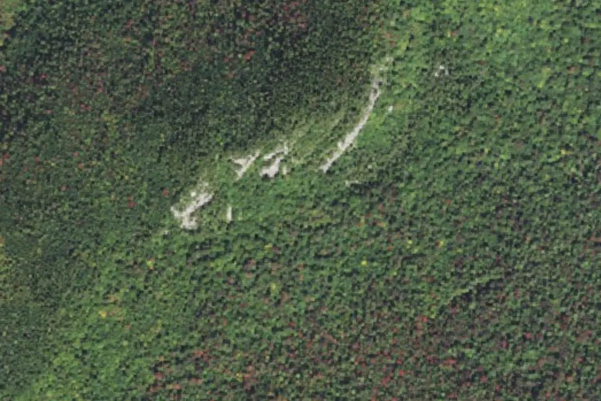 Foto aérea de la zona de Square Ledge (Mt Passaconaway)