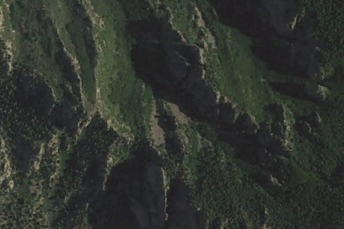Aerial photo of the Mummy Canyon area