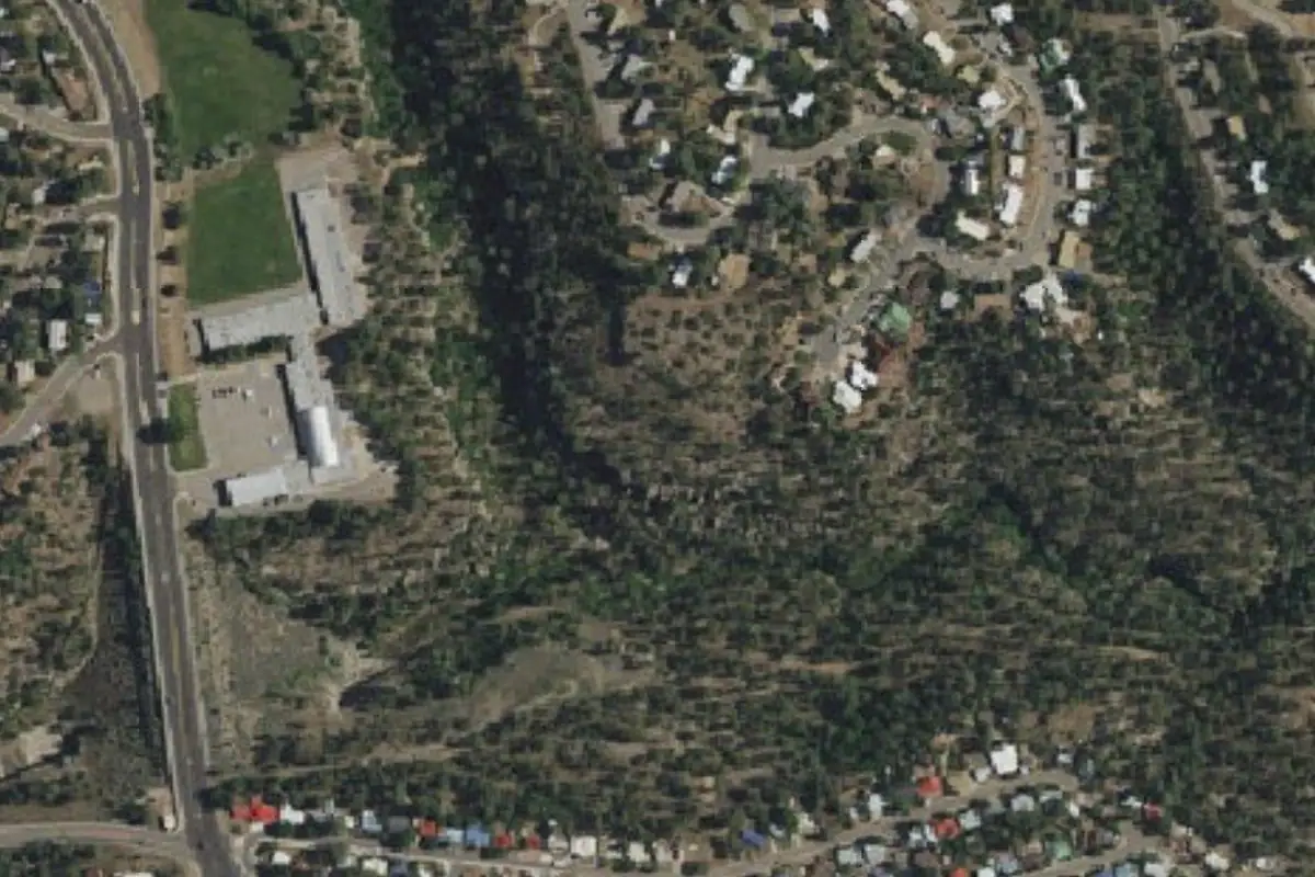 Foto aérea de la zona de School Canyon