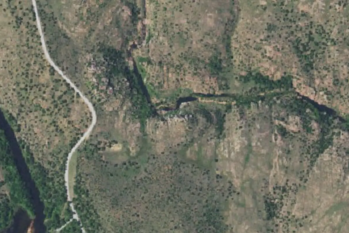 Aerial photo of the Ice Box Crag area