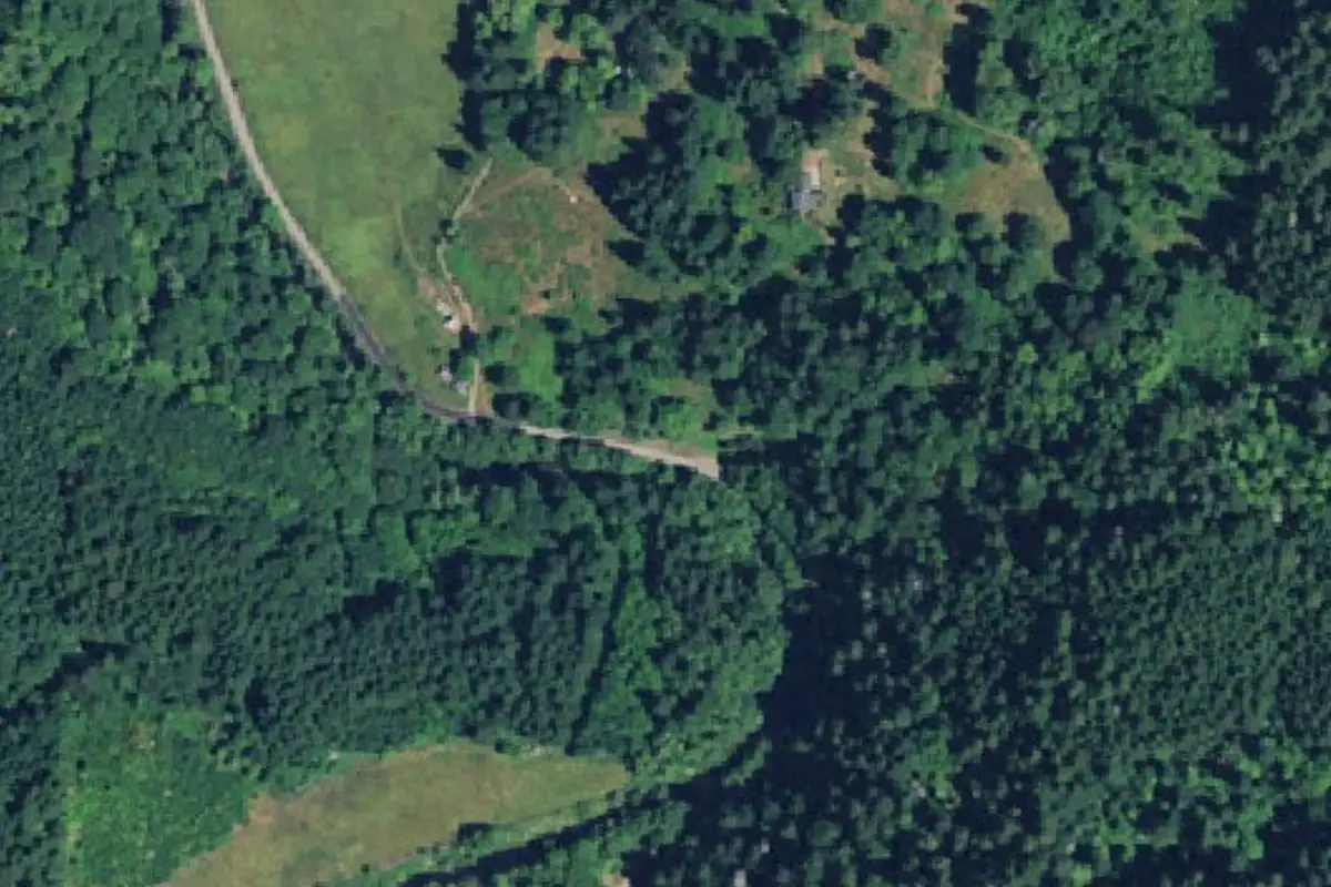 Foto aérea de la zona de Harlan Rock Quarry
