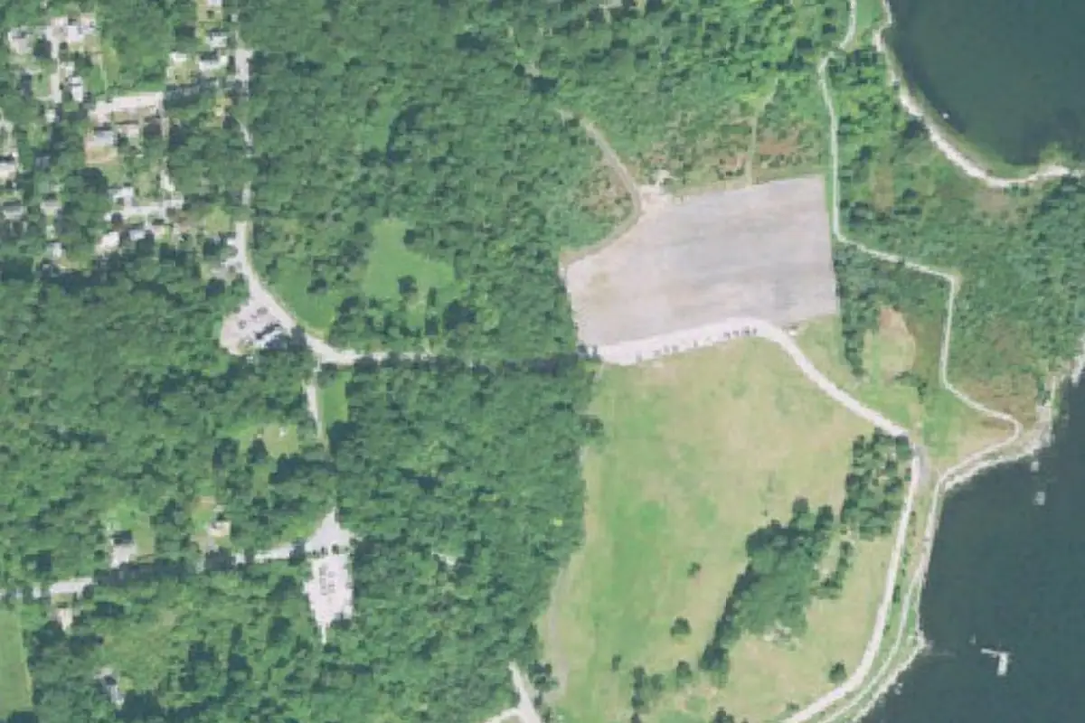 Aerial photo of the You must be this tall boulder area