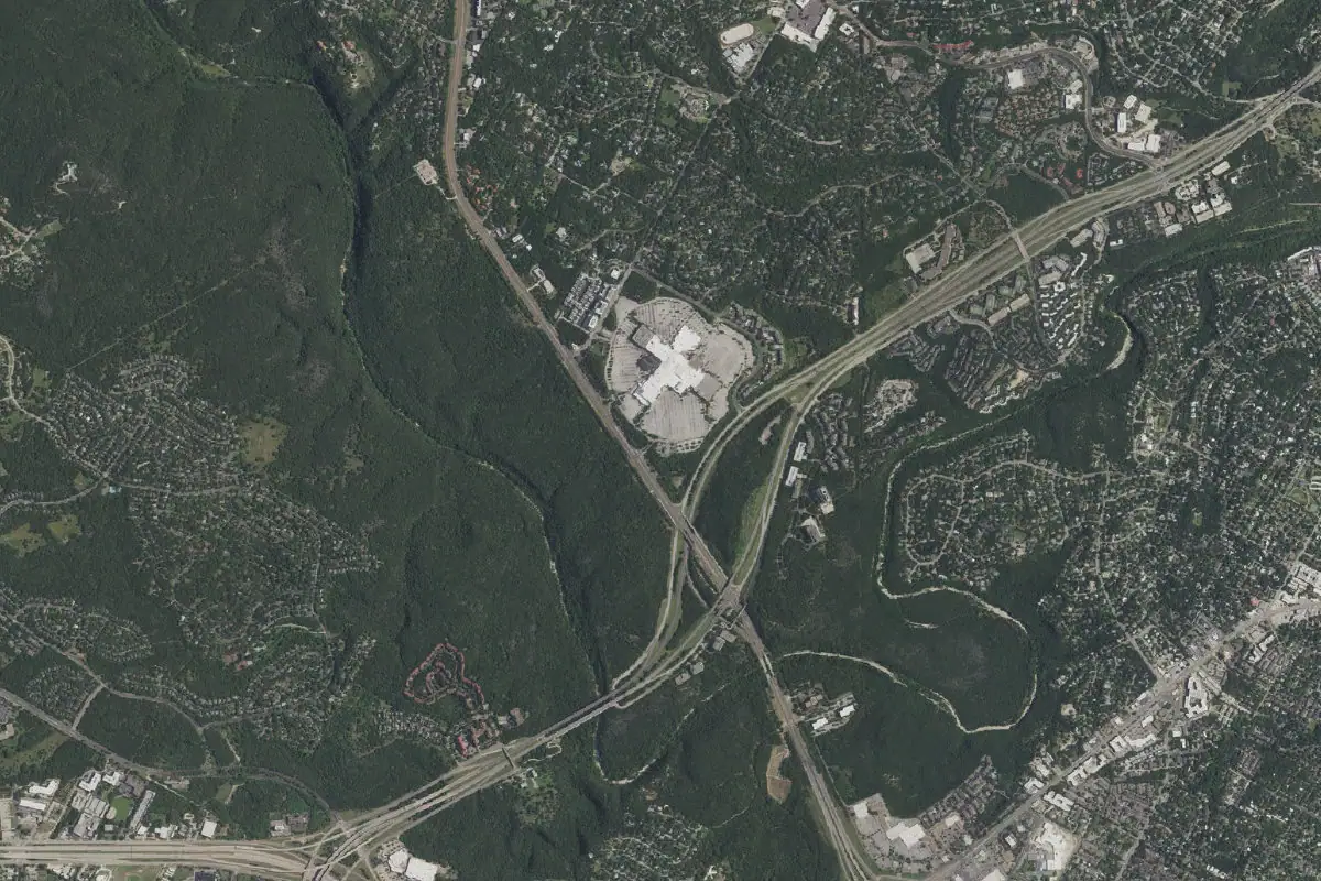 Foto aérea de la zona de Barton Creek Greenbelt