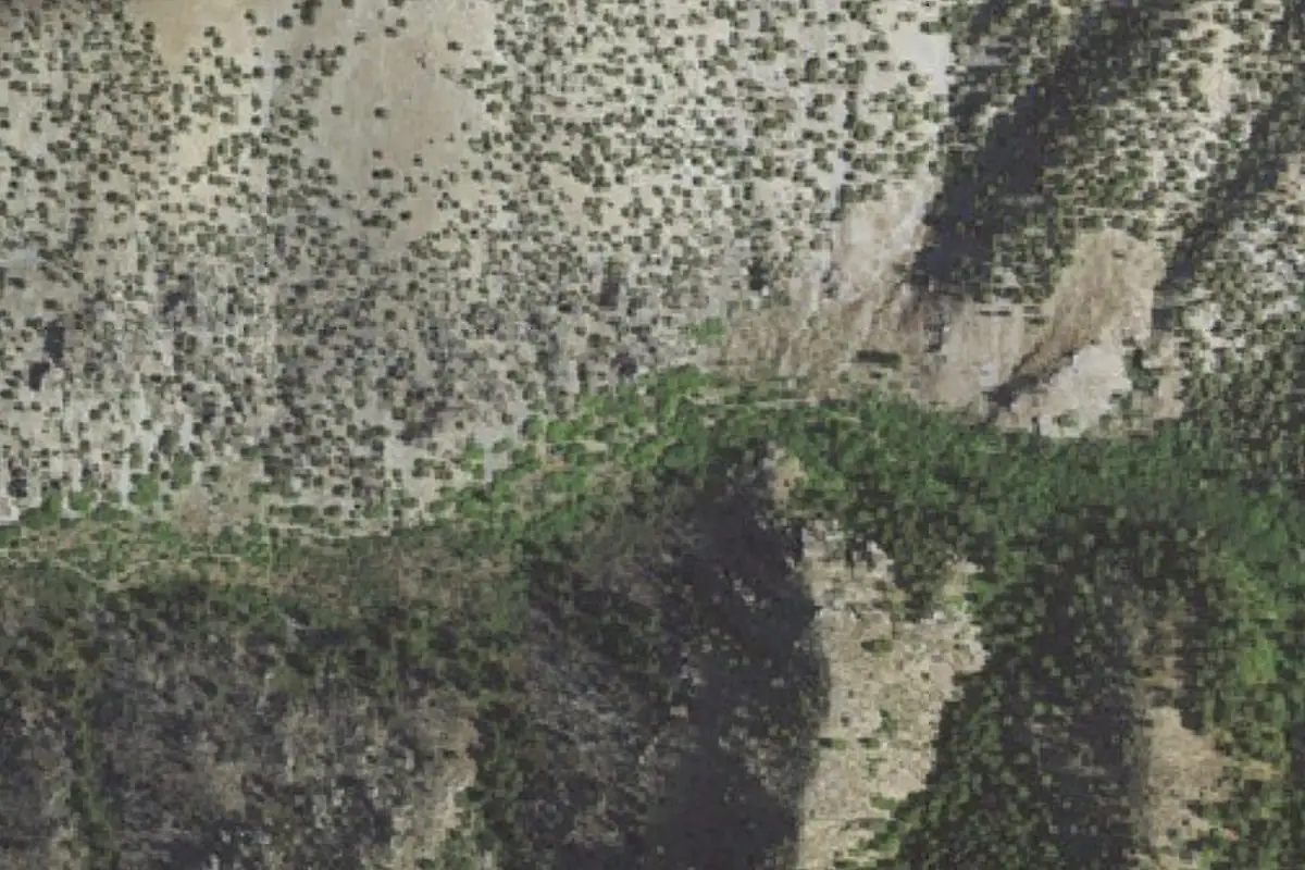 Foto aérea de la zona de Dry Canyon