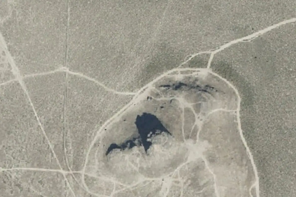 Aerial photo of the Lone Rock Boulders area