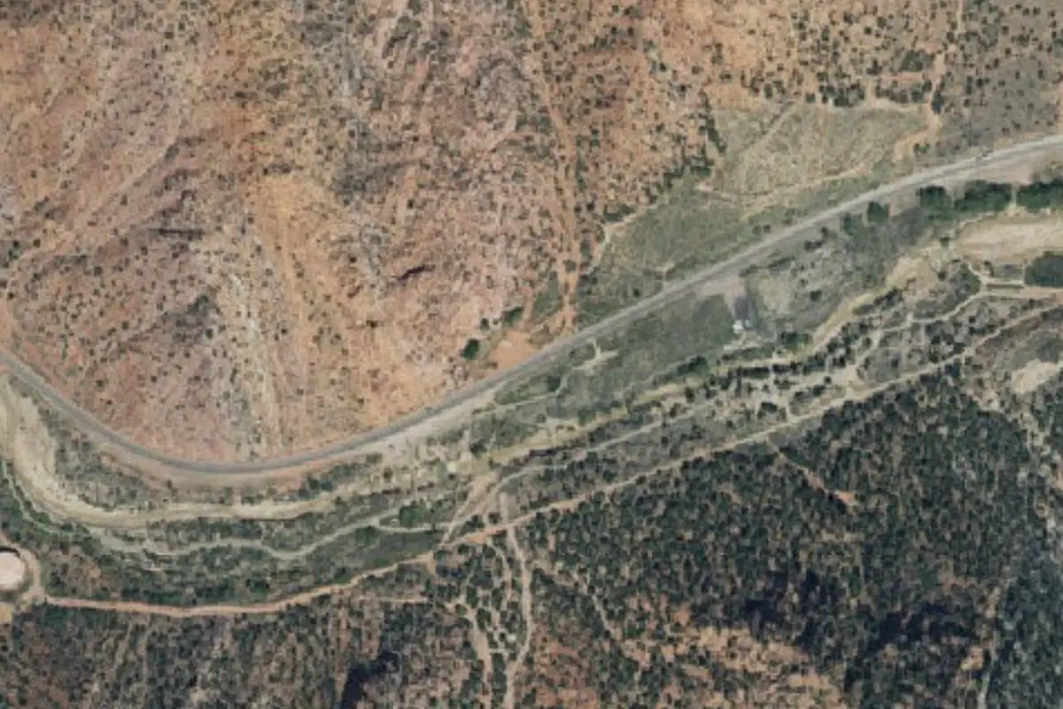 Aerial photo of the North Wash Bouldering area