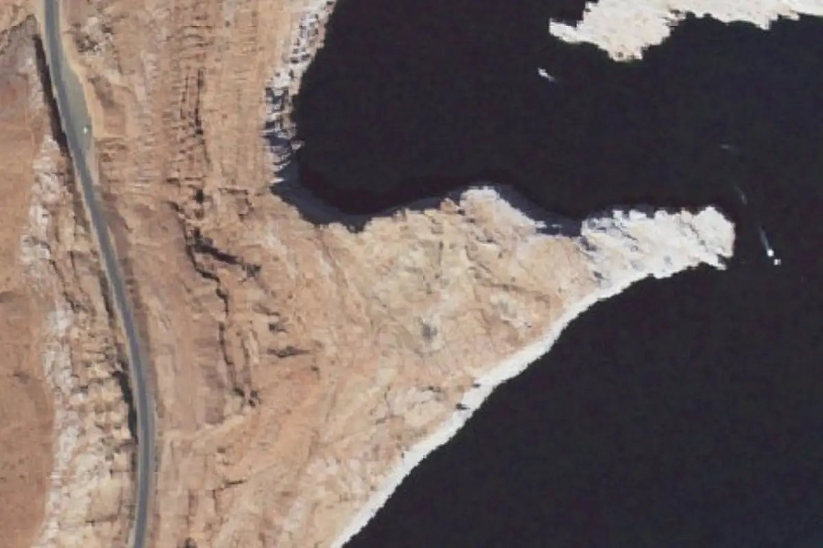 Foto aérea de la zona de Wahweap Bay Area