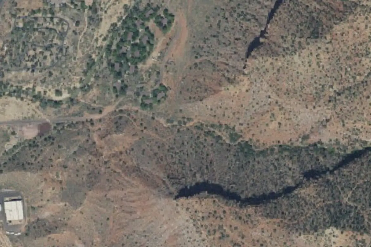 Foto aérea de la zona de Watchman Trail Bouldering