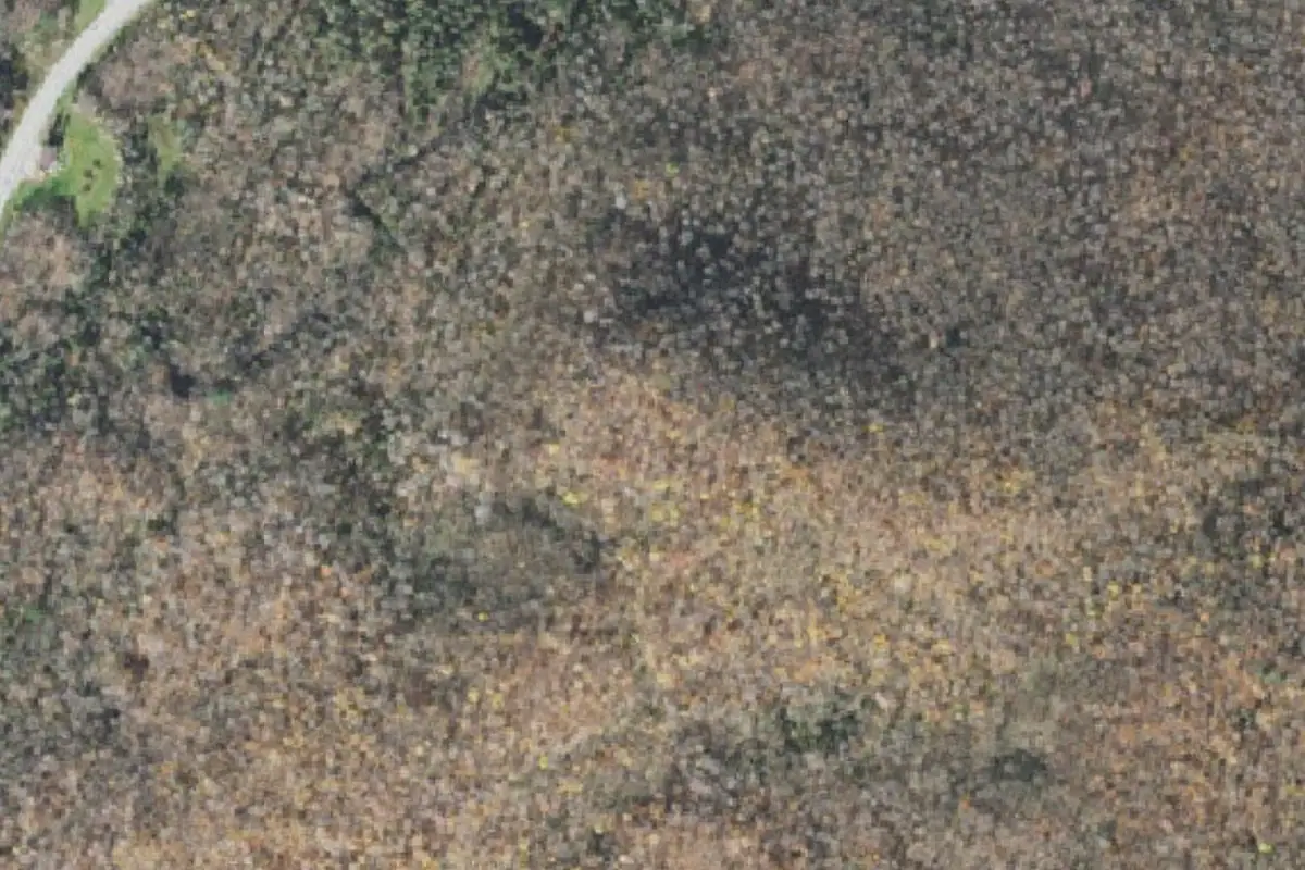 Aerial photo of the Catamount Boulders area