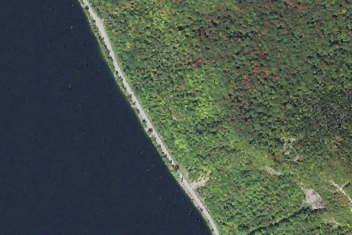 Foto aérea de la zona de Pisgah Crag