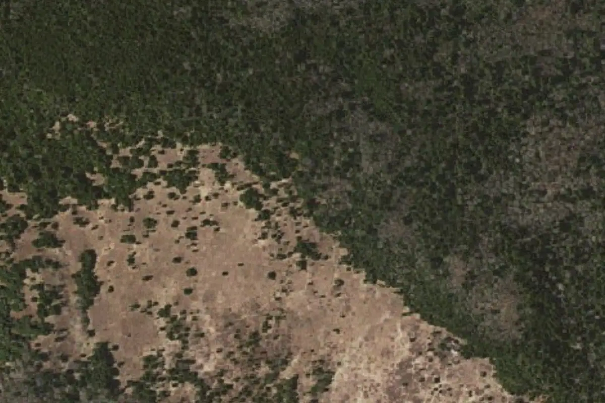 Foto aérea de la zona de Bluefield Boulders