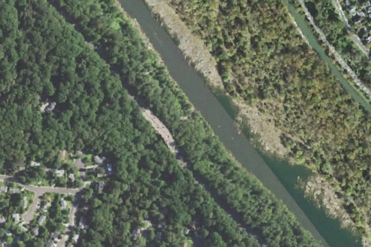 Foto aérea de la zona de Gulf Branch