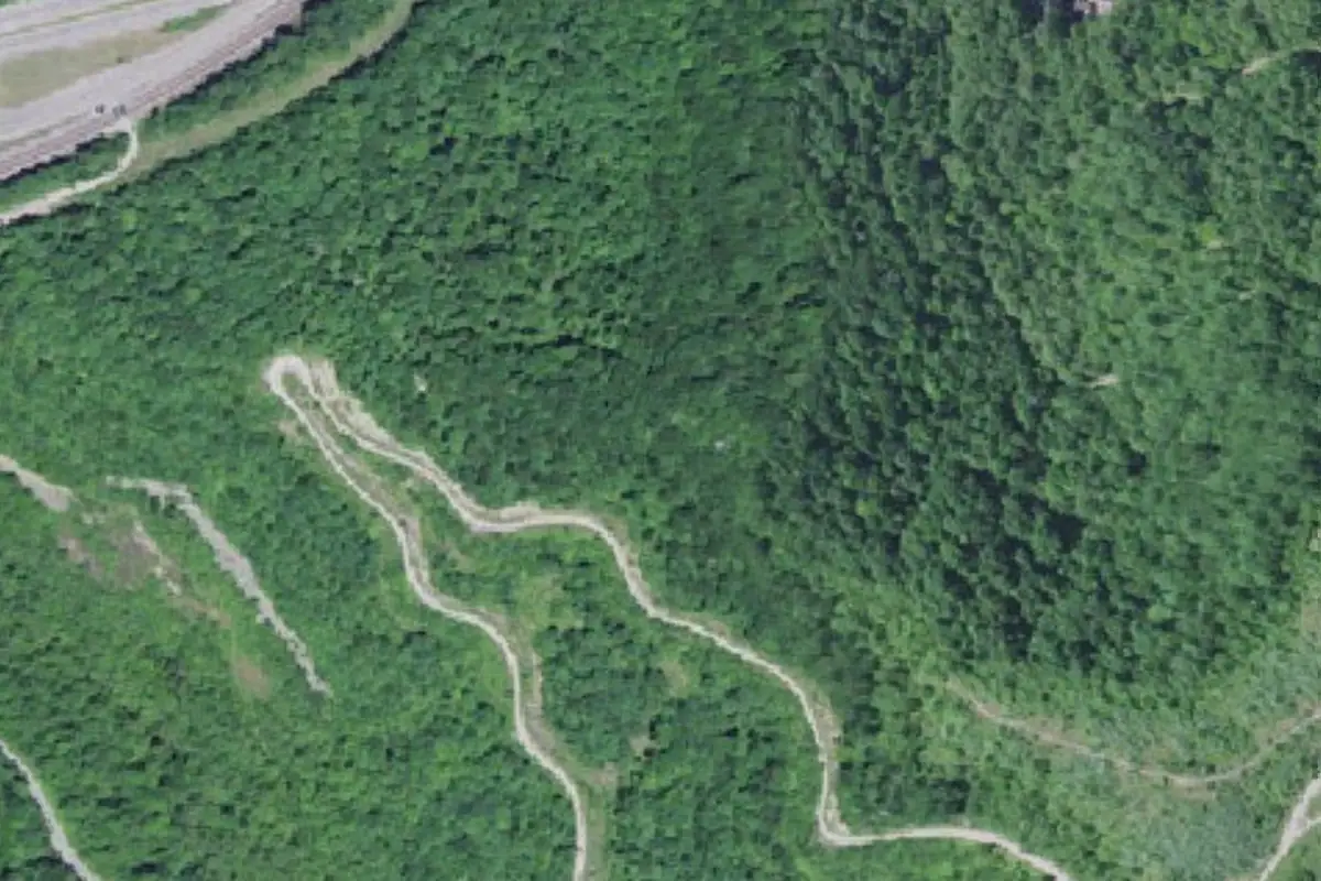 Aerial photo of the Alma Crag area