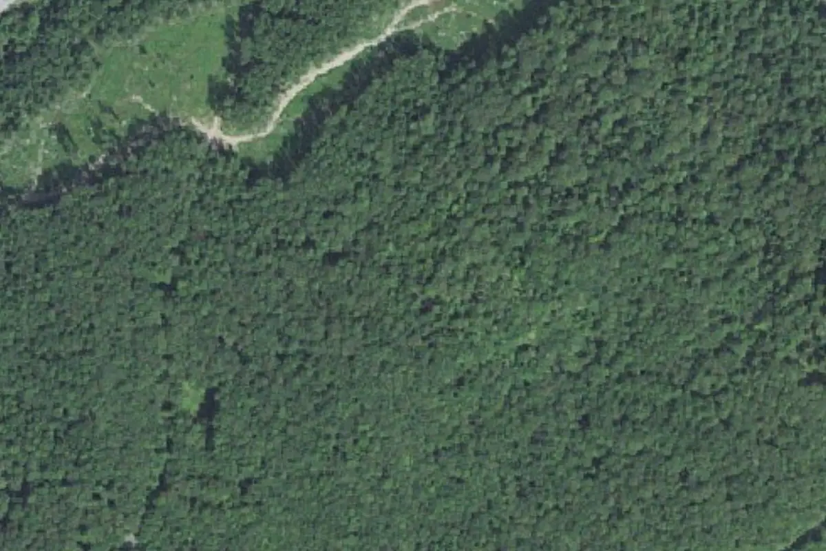 Aerial photo of the The Greenbrier (Triangle) Boulders area