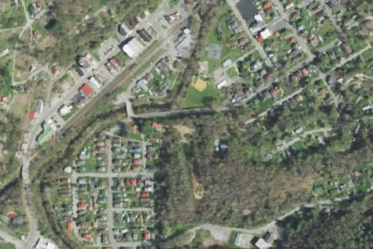 Foto aérea de la zona de Powell River Trail