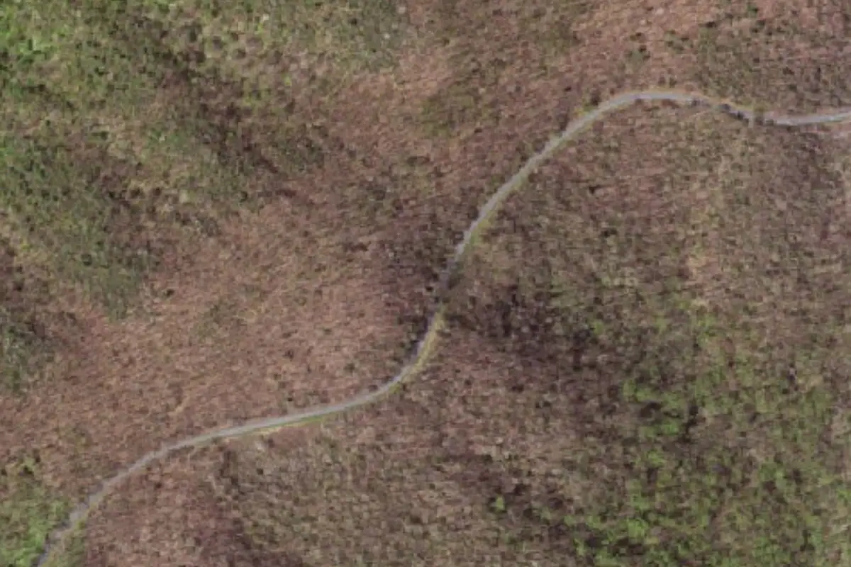 Foto aérea de la zona de Thunder Ridge (Mile 74.1)